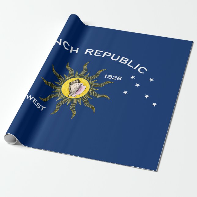 Papel De Presente Bandeira da República Conch Key West Flórida (Desenrolado)