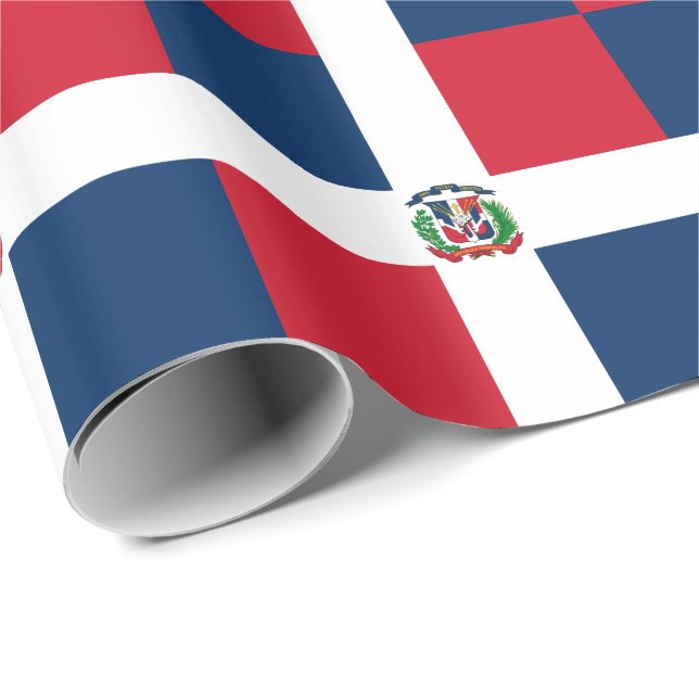 Papel De Presente Bandeira da República Dominicana (Ponta do rolo)