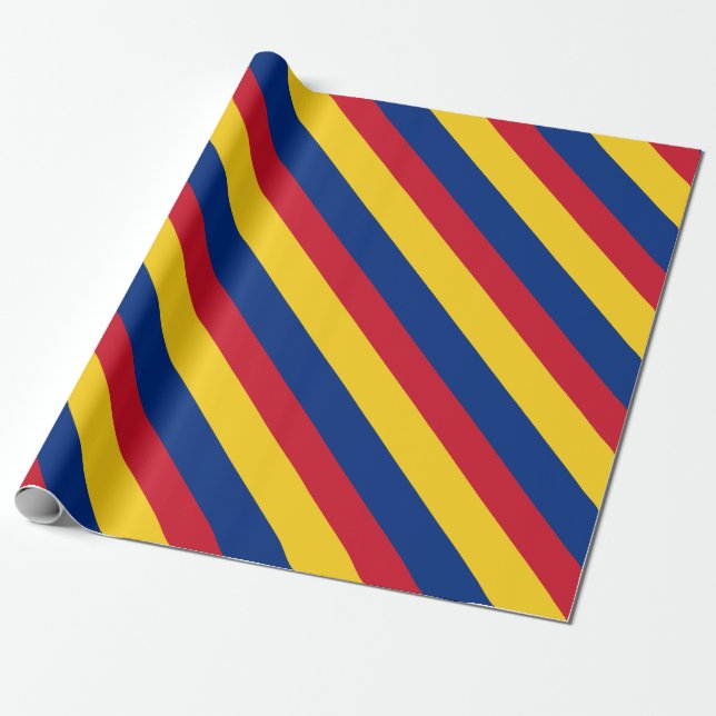 Papel De Presente Bandeira da Romênia (Desenrolado)