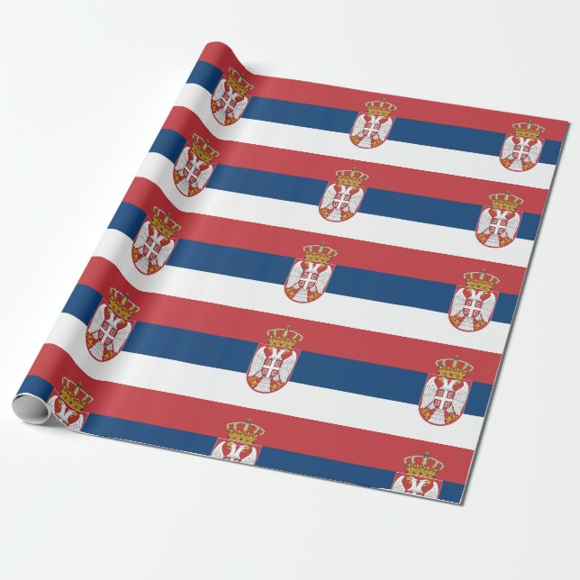 Papel De Presente Bandeira da Sérvia (Desenrolado)