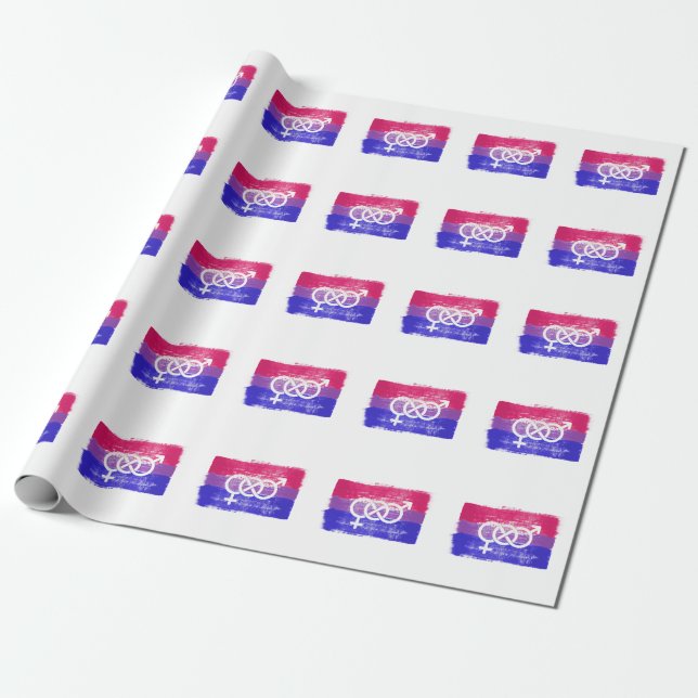 PAPEL DE PRESENTE BANDEIRA DA SIMBOLOGIA BISSEXUAL PINTADA (Desenrolado)