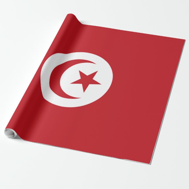 Papel De Presente Bandeira da Tunísia (Desenrolado)