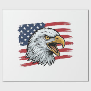 Papel De Presente Bandeira de Águia Patriótica Design Vetorial Vinta