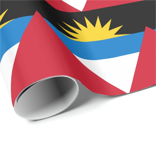 Papel De Presente Bandeira de Antígua e Barbuda Patriótica (Ponta do rolo)