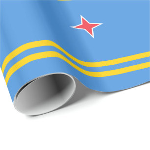Papel De Presente Bandeira de Aruba Patriótica