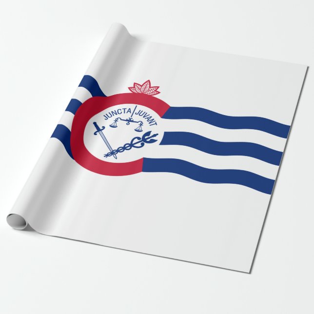 Papel De Presente Bandeira de Cincinnati (Ohio) (Desenrolado)
