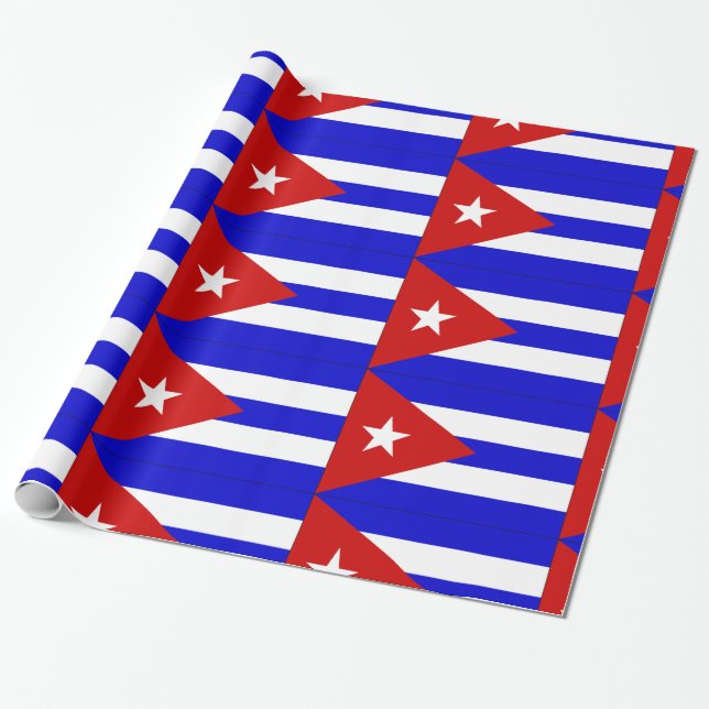 Papel De Presente Bandeira de Cuba (Desenrolado)