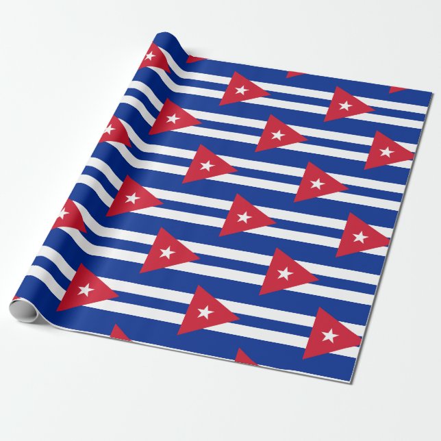 Papel De Presente Bandeira de Cuba (Desenrolado)