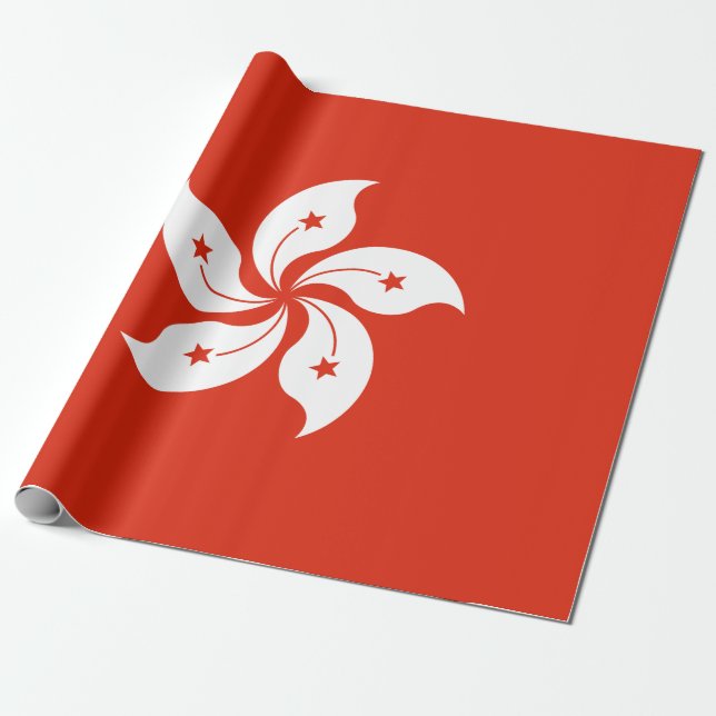Papel De Presente Bandeira de Hong Kong (Desenrolado)