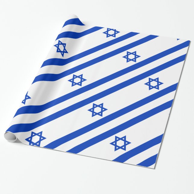 Papel De Presente bandeira de Israel (Desenrolado)