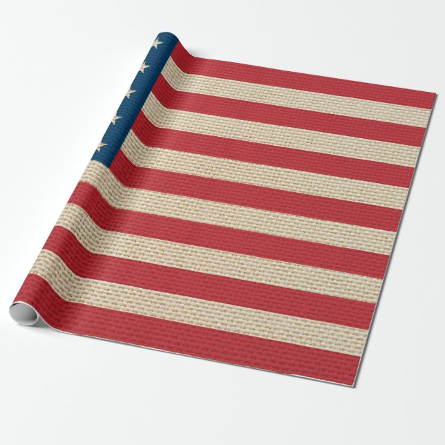 Papel De Presente bandeira de juta falsa dos EUA (Desenrolado)