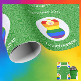 Papel De Presente Bandeira de Natal do Anjo Loiro Orgulho Gay Person