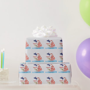 Papel De Presente Bandeira de peixe com peixe em água