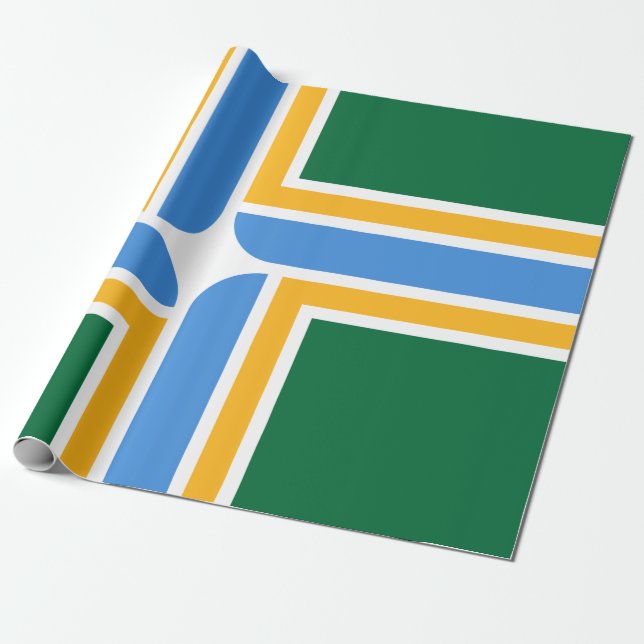 Papel De Presente Bandeira de Portland (Oregon) (Desenrolado)