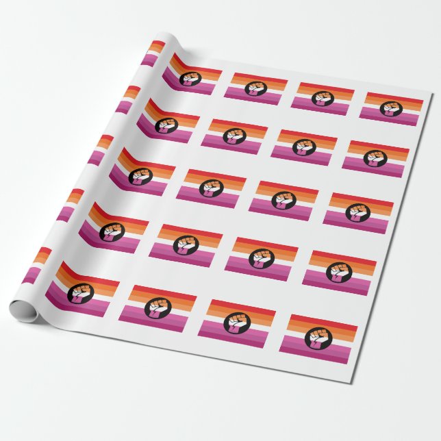 Papel De Presente Bandeira de Protesto Lésbica (Desenrolado)