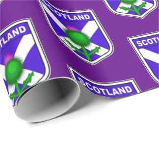 Papel De Presente bandeira de Scotland com um cardo em um protetor