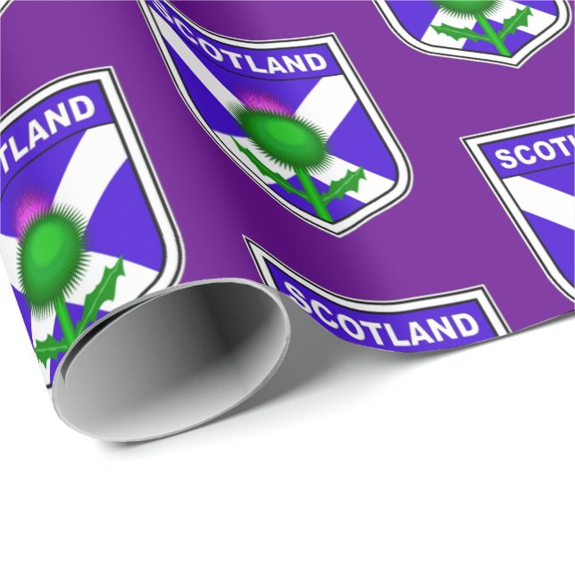 Papel De Presente bandeira de Scotland com um cardo em um protetor (Ponta do rolo)