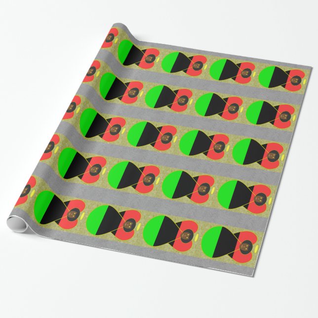 Papel De Presente Bandeira do Anjo da Diáspora Africana (Desenrolado)