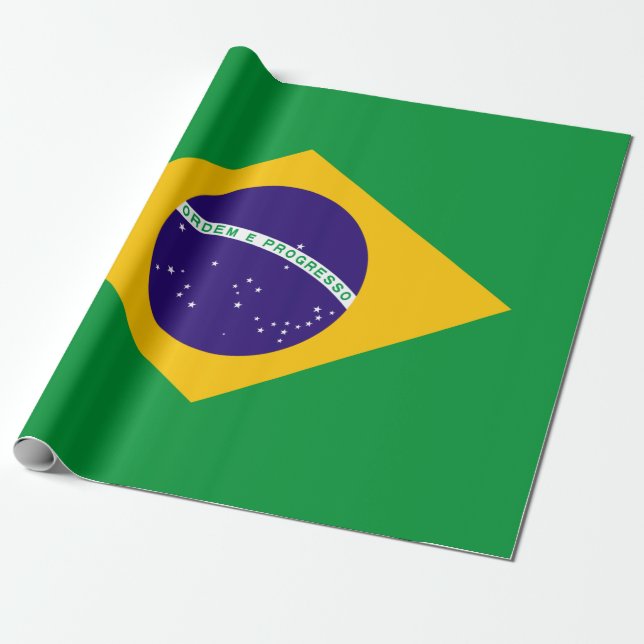 Papel De Presente Bandeira do Brasil (Desenrolado)