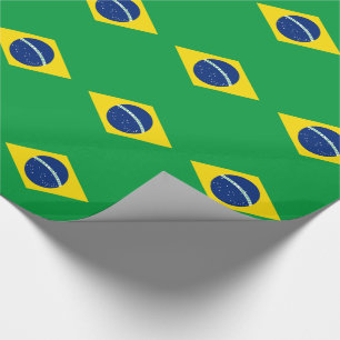 Papel De Presente Bandeira do Brasil Patriótico