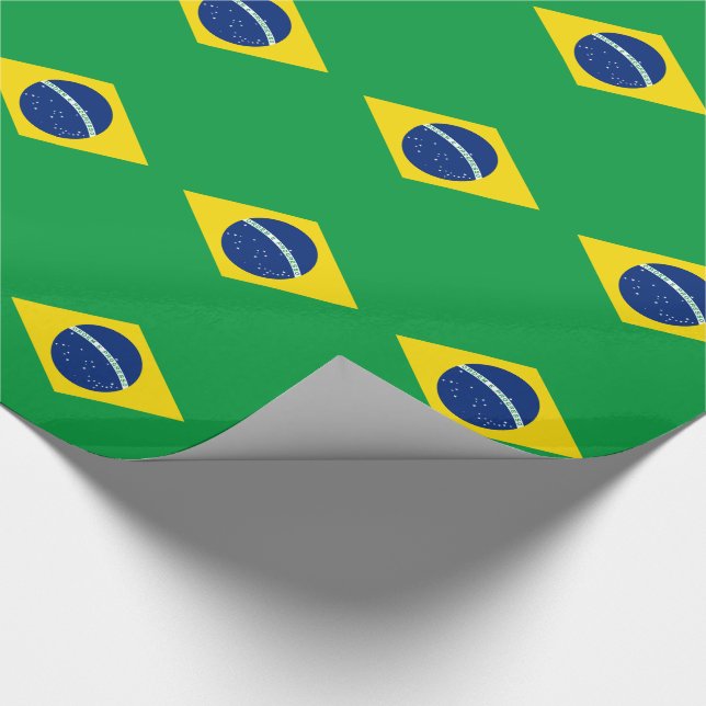 Papel De Presente Bandeira do Brasil Patriótico (Ponta)