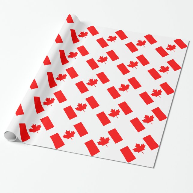 Papel De Presente Bandeira do Canadá (Desenrolado)