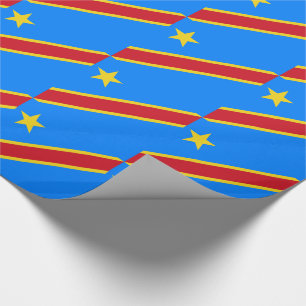 Papel De Presente Bandeira do Congo Quinxassa