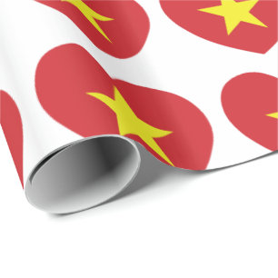 Papel De Presente Bandeira do coração de Vietnam
