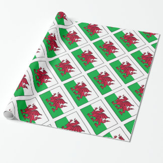 Papel De Presente Bandeira do dragão de Wales Galês