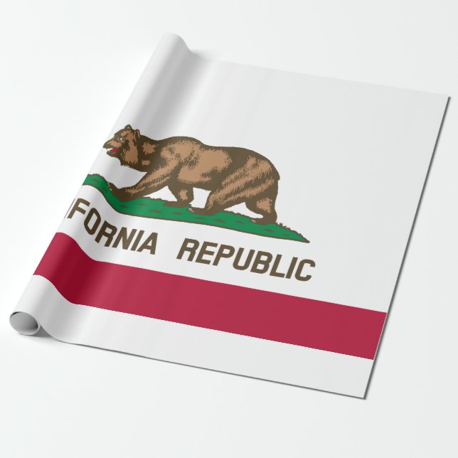 Papel De Presente Bandeira do Estado da Califórnia (Desenrolado)