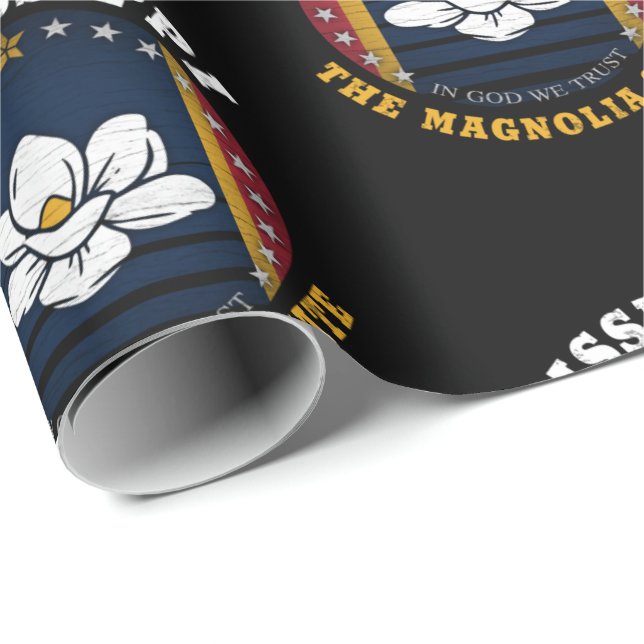 PAPEL DE PRESENTE BANDEIRA DO ESTADO DA MAGNÓLIA DO MISSISSIPPI (Ponta do rolo)
