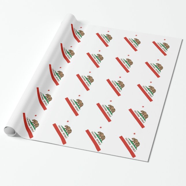 Papel De Presente Bandeira do estado da república de Califórnia (Desenrolado)