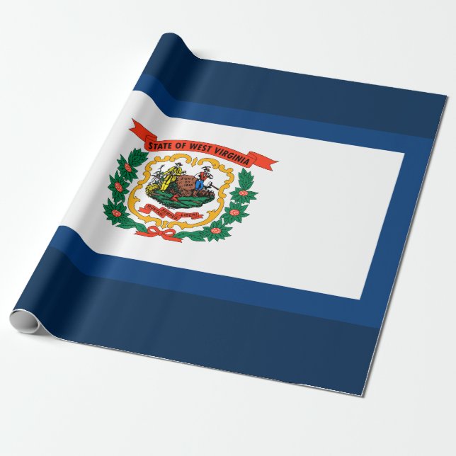 Papel De Presente Bandeira do Estado da Virgínia Ocidental (Desenrolado)