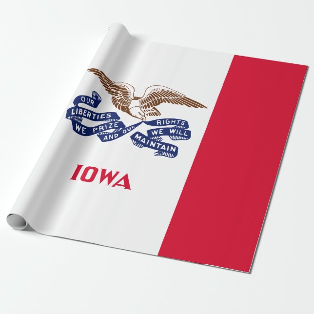 Papel De Presente Bandeira do Estado de Iowa (Desenrolado)