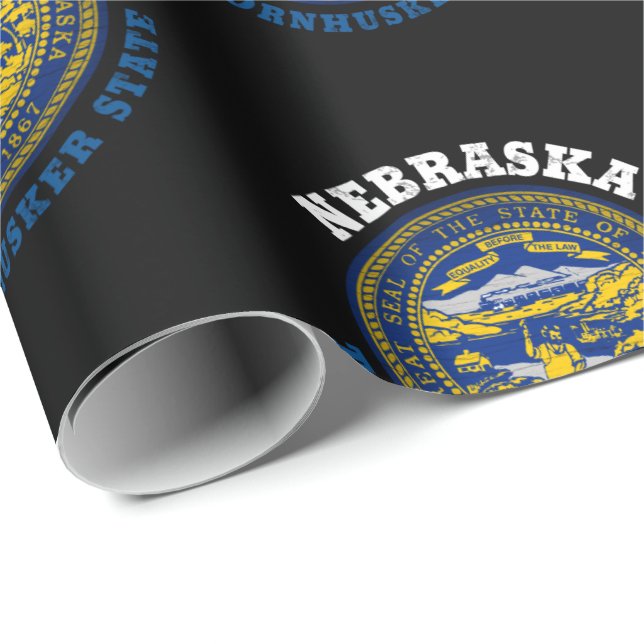 PAPEL DE PRESENTE BANDEIRA DO ESTADO DE NEBRASKA CORNHUSKER (Ponta do rolo)