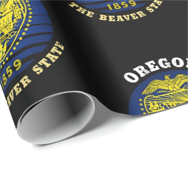 PAPEL DE PRESENTE BANDEIRA DO ESTADO DE OREGON BEAVER (Ponta do rolo)
