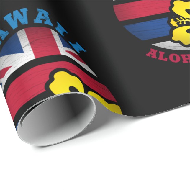 PAPEL DE PRESENTE BANDEIRA DO ESTADO DO HAVAÍ ALOHA (Ponta do rolo)