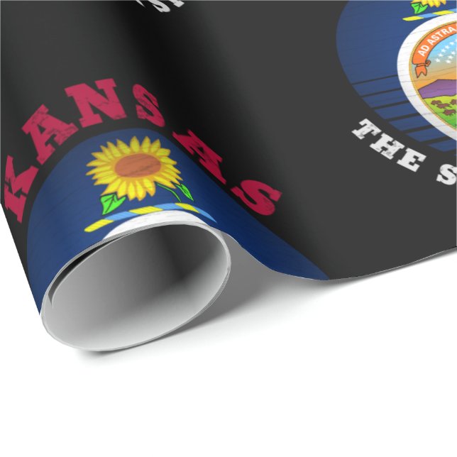 PAPEL DE PRESENTE BANDEIRA DO GIRASSOL DO KANSAS (Ponta do rolo)