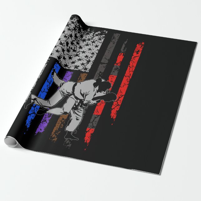 Papel De Presente Bandeira do Jiu Jitsu Stars & Stripes Classificam  (Desenrolado)