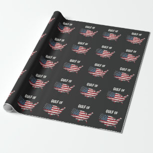 Papel De Presente Bandeira do Mapa Americano Funny Trump USA