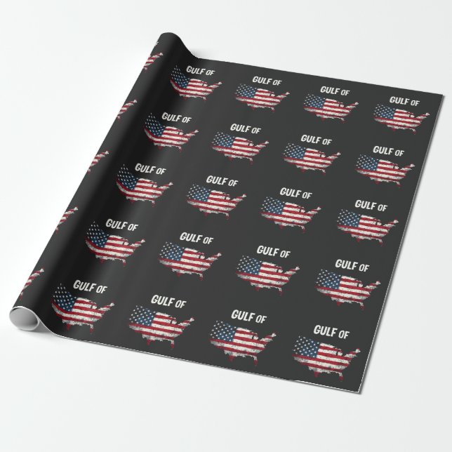 Papel De Presente Bandeira do Mapa Americano Funny Trump USA (Desenrolado)