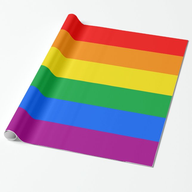Papel De Presente Bandeira do Orgulho Arco-íris LGBTQ+ (Desenrolado)