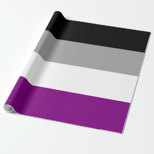 Papel De Presente Bandeira do Orgulho Assexual Padrão Listrado LGBTQ