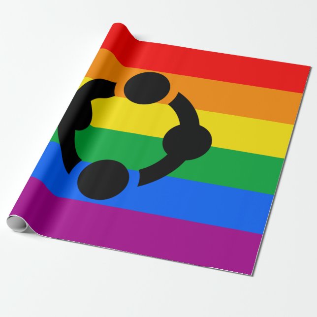 Papel De Presente Bandeira do Orgulho do Niche Arco-Íris (Desenrolado)