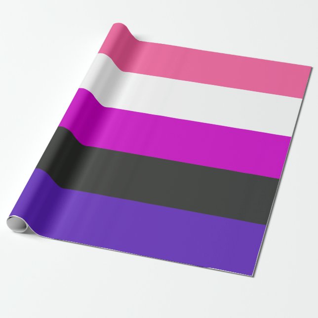 Papel De Presente Bandeira do Orgulho Genderfluid (Desenrolado)