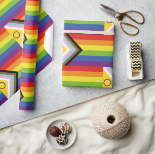 Papel De Presente Bandeira do orgulho intersexo SlipperyJoe's fundo 