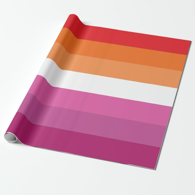 Papel De Presente Bandeira do Orgulho Lésbico (Desenrolado)