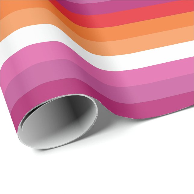 Papel De Presente Bandeira do Orgulho Lésbico (Ponta do rolo)