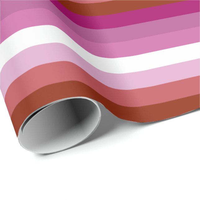 Papel De Presente Bandeira do Orgulho Lésbico Horizontal (Ponta do rolo)