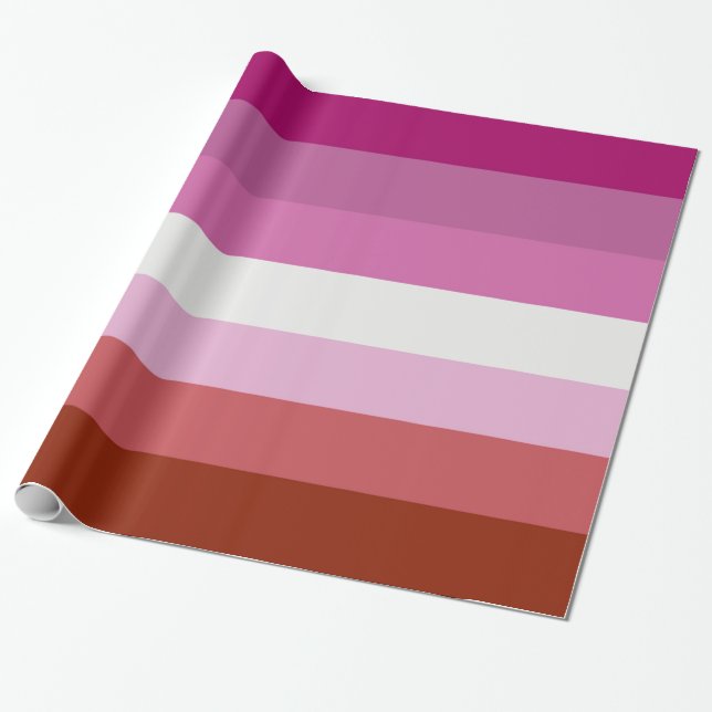 Papel De Presente Bandeira do Orgulho Lésbico (Origem) (Desenrolado)
